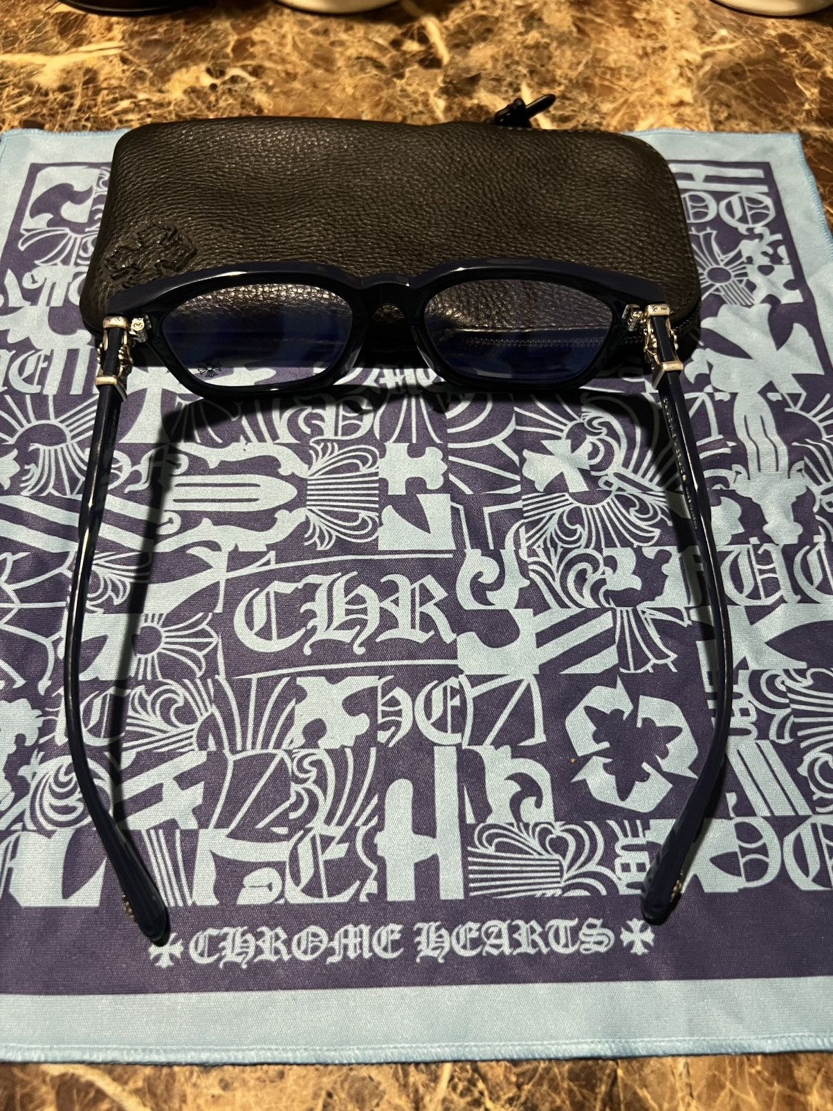 Chrome Hearts *SOLD* Chrome Hearts Cox Ucker Rare Blue Glasses Size ONE SIZE - 4 Thumbnail