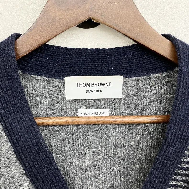 Thom Browne Thom Browne Grey Patchwork Wool Open Cardigan Jacket Size US S / EU 44-46 / 1 - 7 Thumbnail