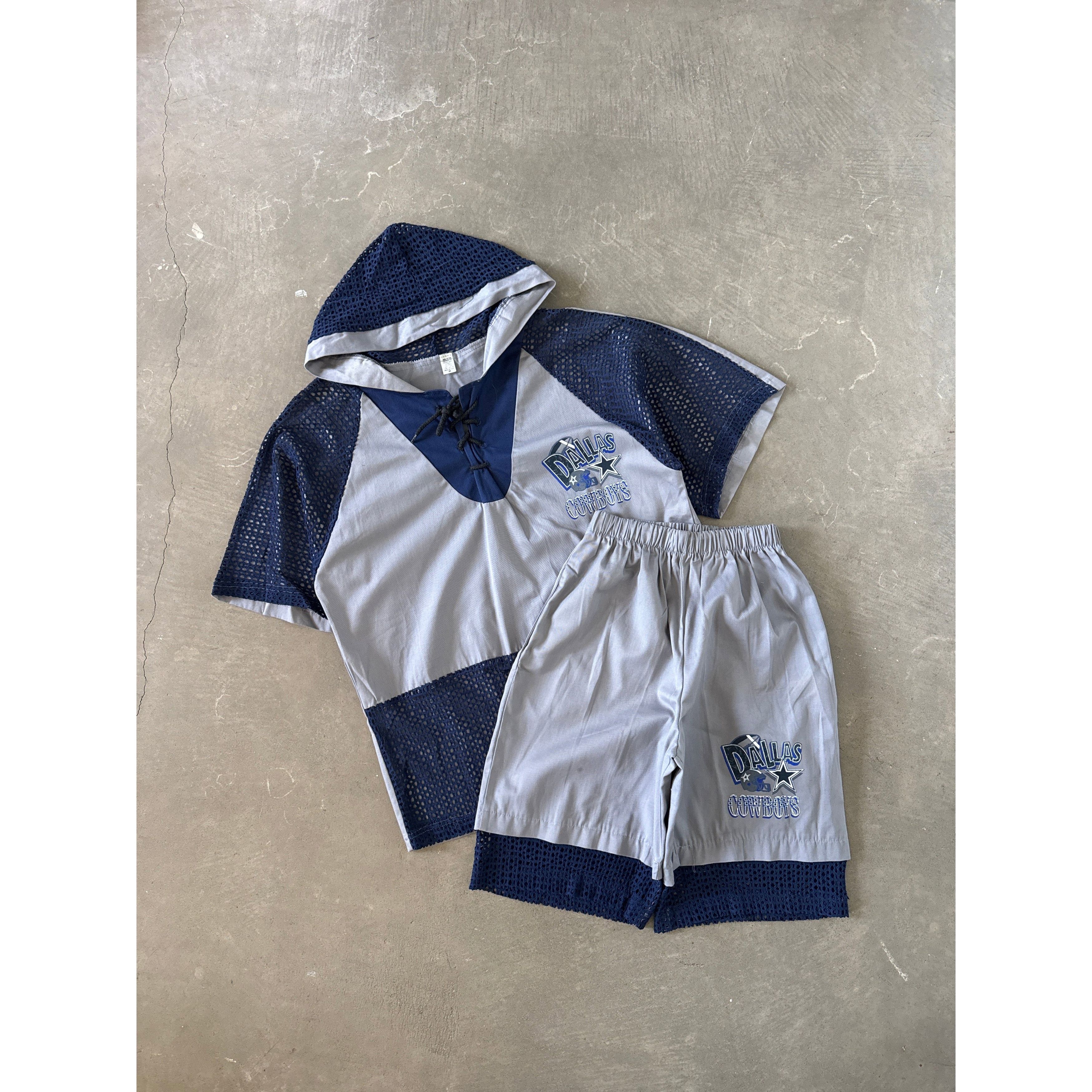 Vintage Vintage 90s Dallas Cowboys Hoodied Tee Shorts Set Size US M / EU 48-50 / 2 - 1 Thumbnail