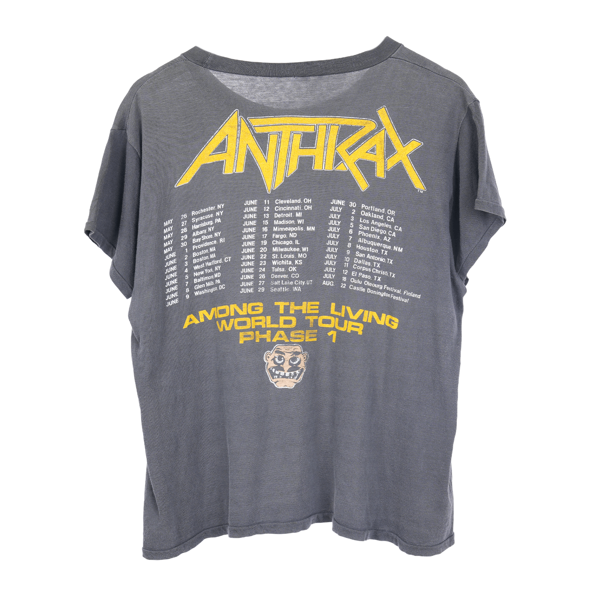 Vintage ANTHRAX AMONG THE LIVING WORLD TOUR TEE Size US M / EU 48-50 / 2 - 2 Thumbnail
