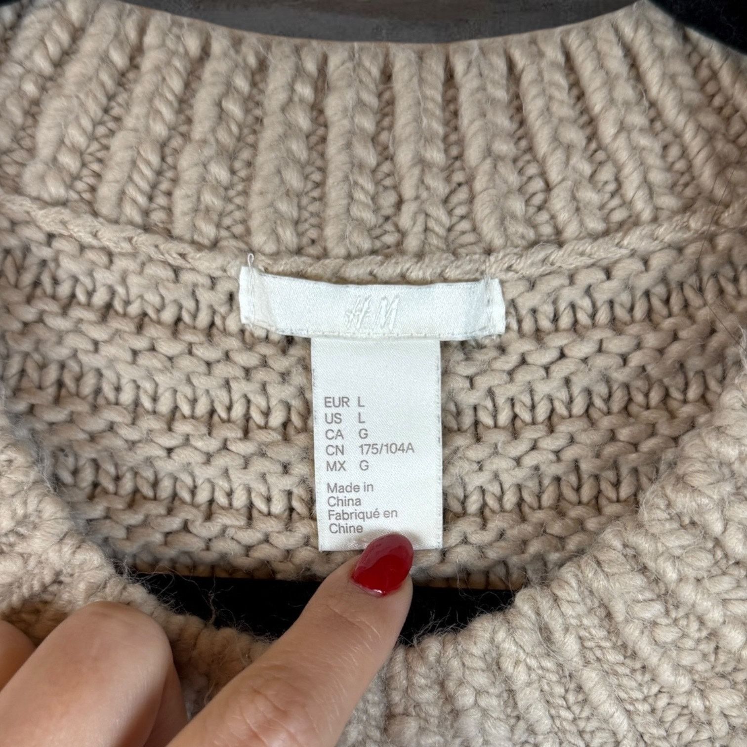 H&M H&M Beige Oversized Chunky Knit Pullover Sweater L Size L / US 10 / IT 46 - 3 Thumbnail