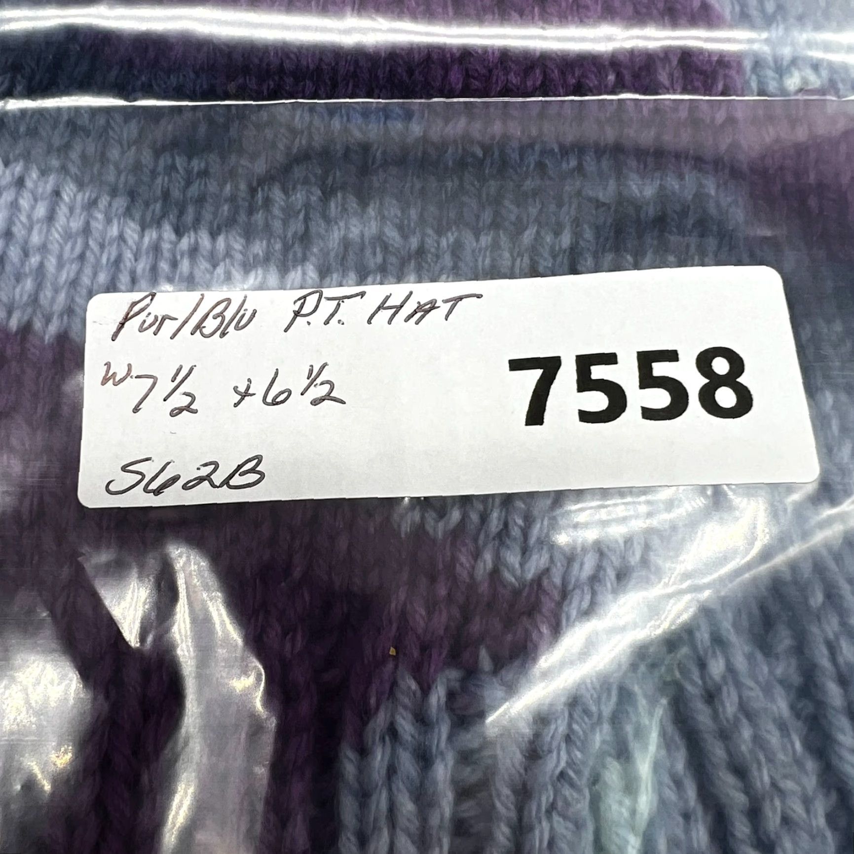 Vintage VINTAGE Hand Knitted Purple Ski Beanie Hat One Size Made in USA Teens Size ONE SIZE - 4 Thumbnail