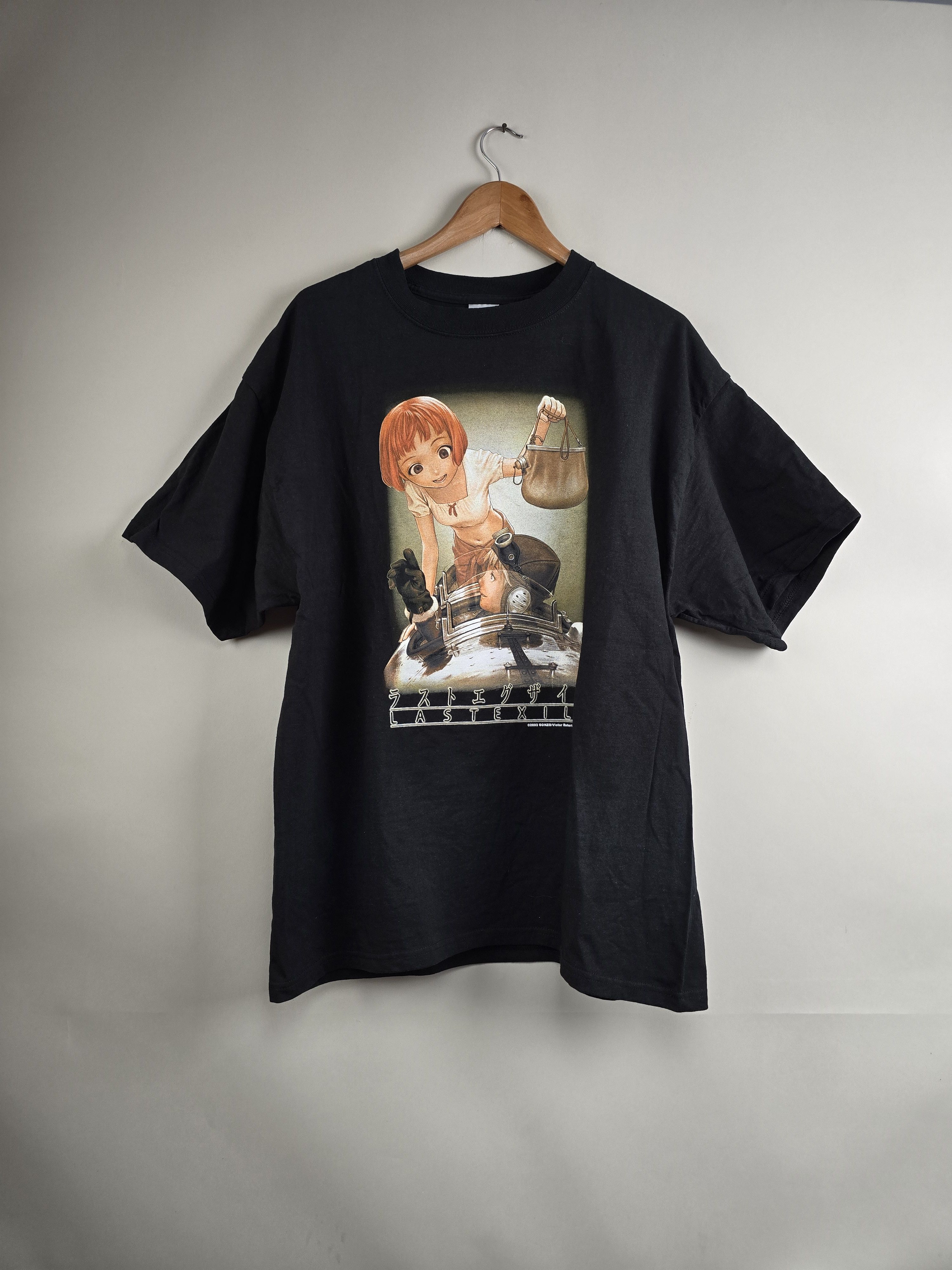 image of Anima x Movie 2003 Last Exile Anime Tee XL 23" 30" in Bleu, Men's