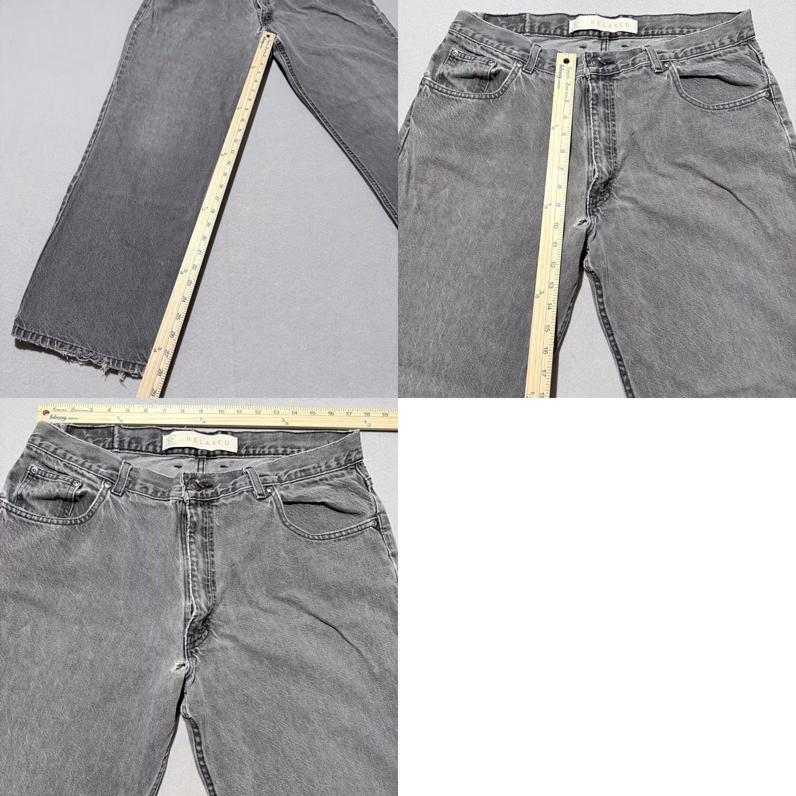 Vintage Arizona Jeans Mens Jeans Gray Distressed Relaxed Mid-Rise Straight 38X30 Denim City Classic 90s Mens Size US 38 / EU 54 - 9 Thumbnail