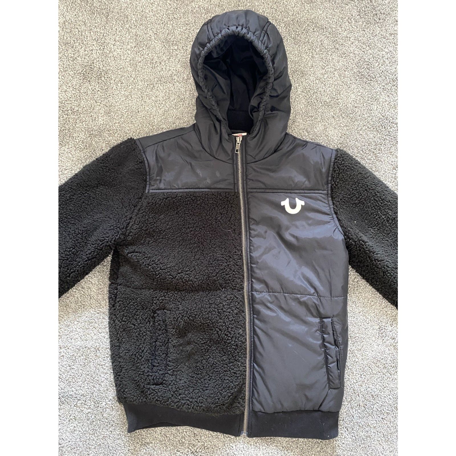 True Religion True Religion Women’s Jacket Size M Black Sherpa Hooded Designer Size M / US 6-8 / IT 42-44 - 6 Thumbnail
