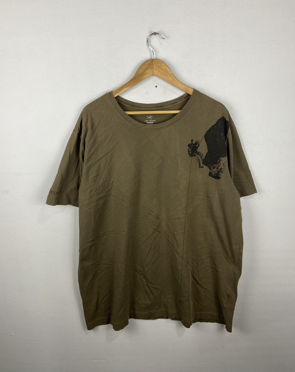 image of Arcteryx x Arcteryx Veilance Archeryx Leaf Hiking Climb Mountain Tee in Brown, Men's (Size 2XL)