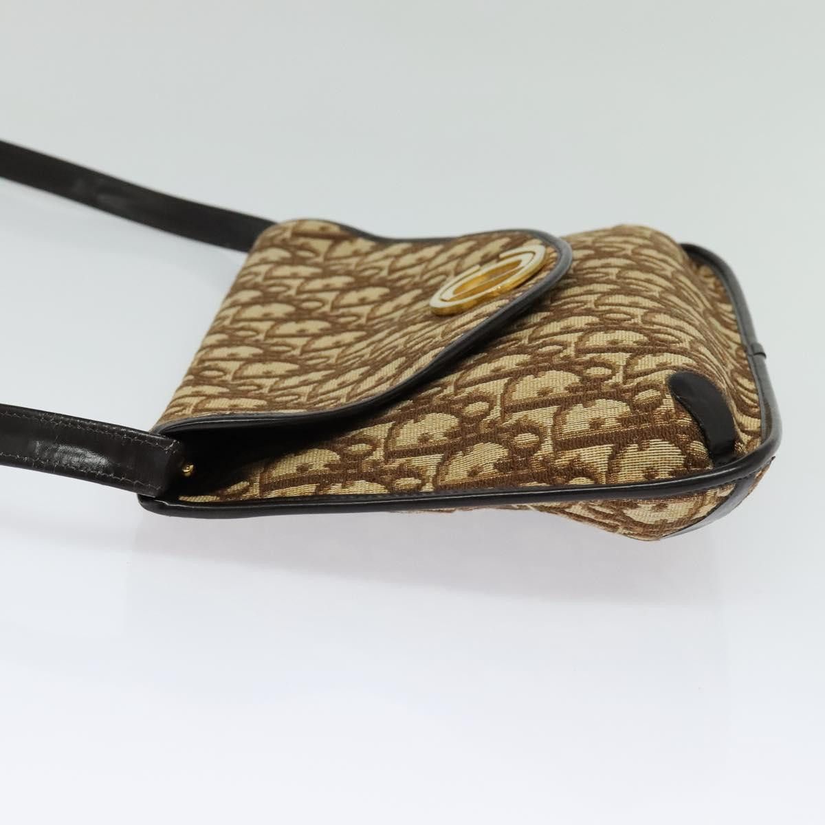 Dior DIOR Trotter Canvas Shoulder Bag Brown Gold Size ONE SIZE - 4 Thumbnail