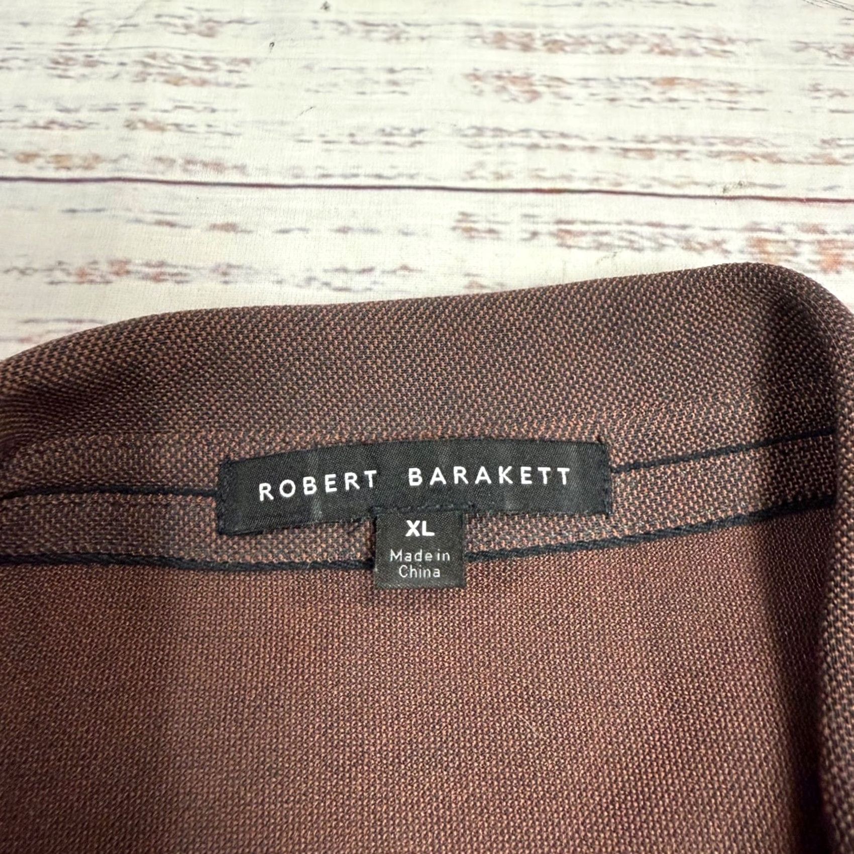 Vintage Robert Barakett Mens Button-Up Knit Shirt XL Burgundy Long Sleeve Collared Size US XL / EU 56 / 4 - 7 Thumbnail