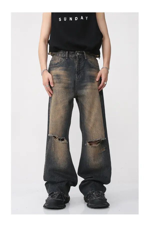 Japanese Brand VIBE Distressed ripped jeans Size US 32 / EU 48 - 1 Thumbnail