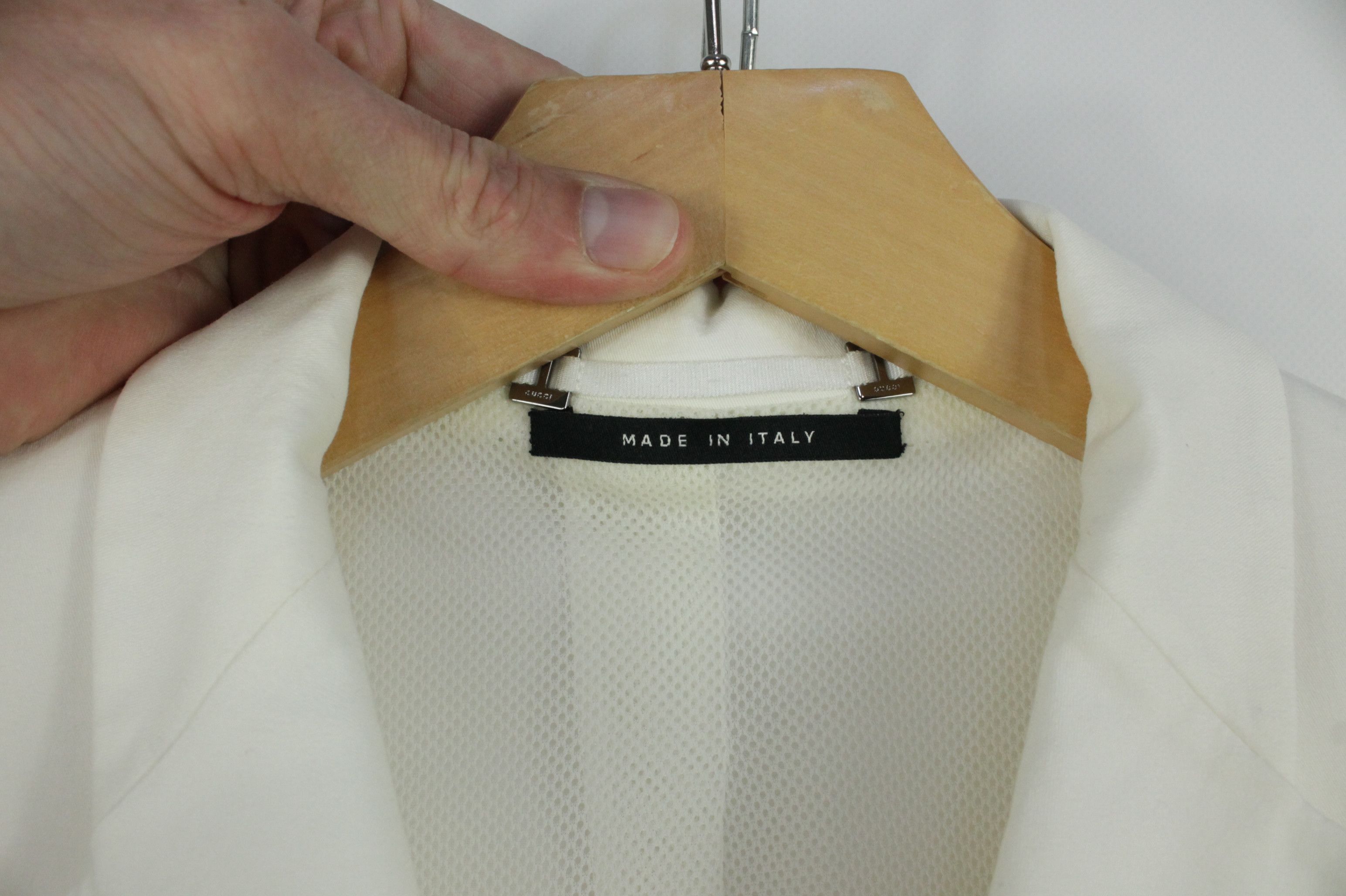 Gucci Gucci White Stretch Cotton Blazer Jacket Women's Size M / US 6-8 / IT 42-44 - 4 Thumbnail