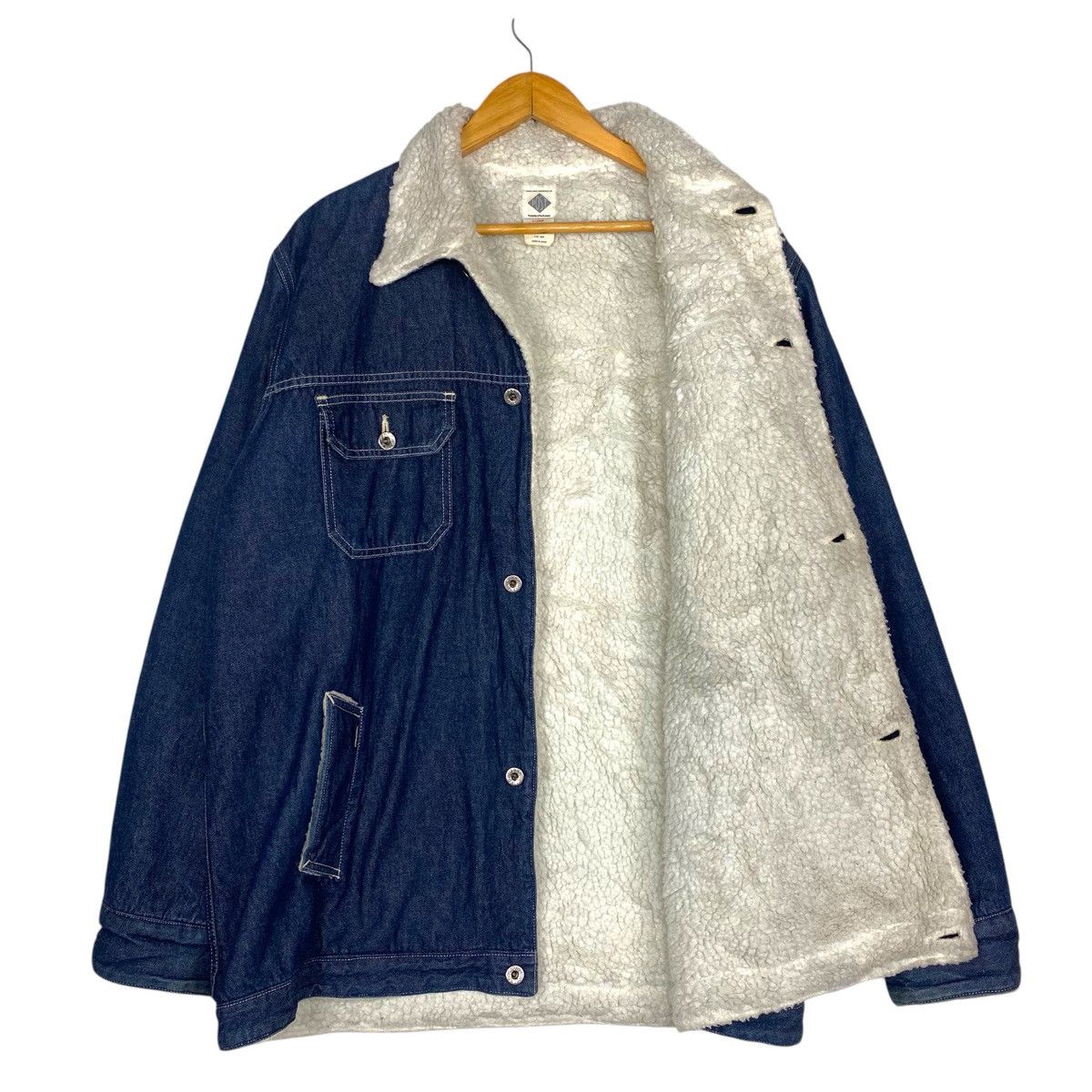 Post Overalls 💥VINTAGE POST OVERALL JAPAN CHORE DENIM SHERPA JACKET Size US XXL / EU 58 / 5 - 6 Thumbnail