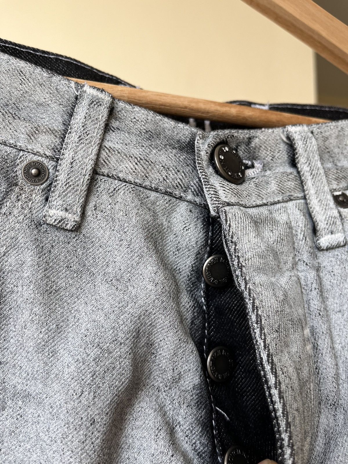 Neil Barrett 💥 Neil Barret Waxed Coated Denim Size 33" - 4 Thumbnail