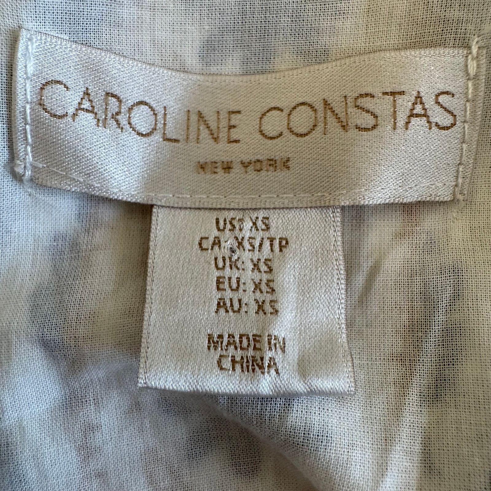 CAROLINE CONSTAS Caroline Constas Blue Floral Tapestry Ruffle Maxi Dress Size XS / US 0-2 / IT 36-38 - 5 Thumbnail