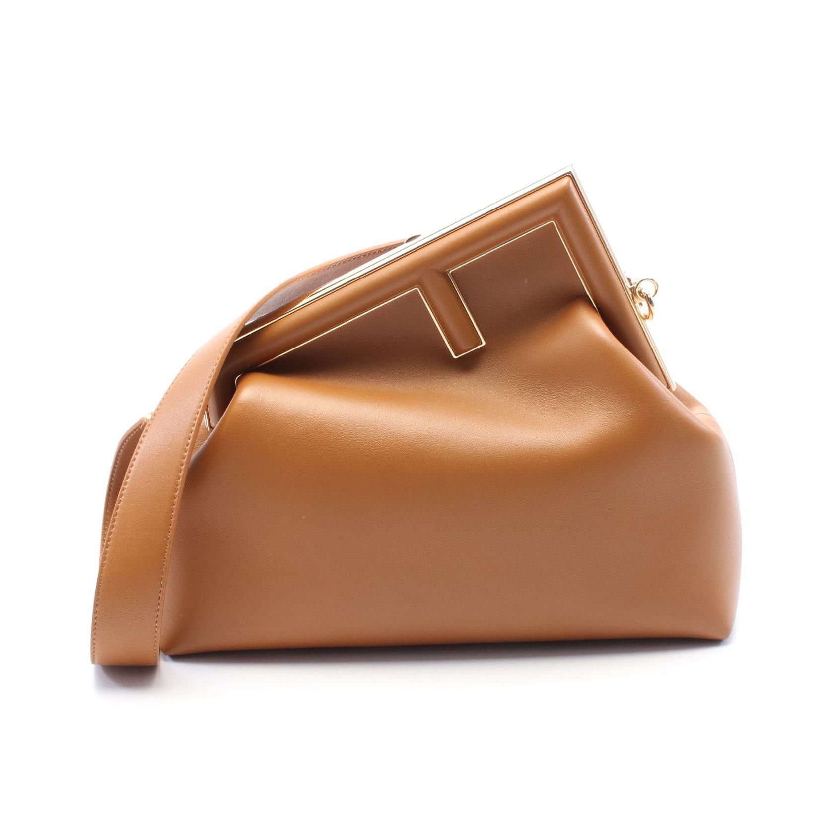 Fendi Fendi Fendi First Leather Shoulder Bag Leather Shoulder Bag 8Bp137 in Brown, Women's