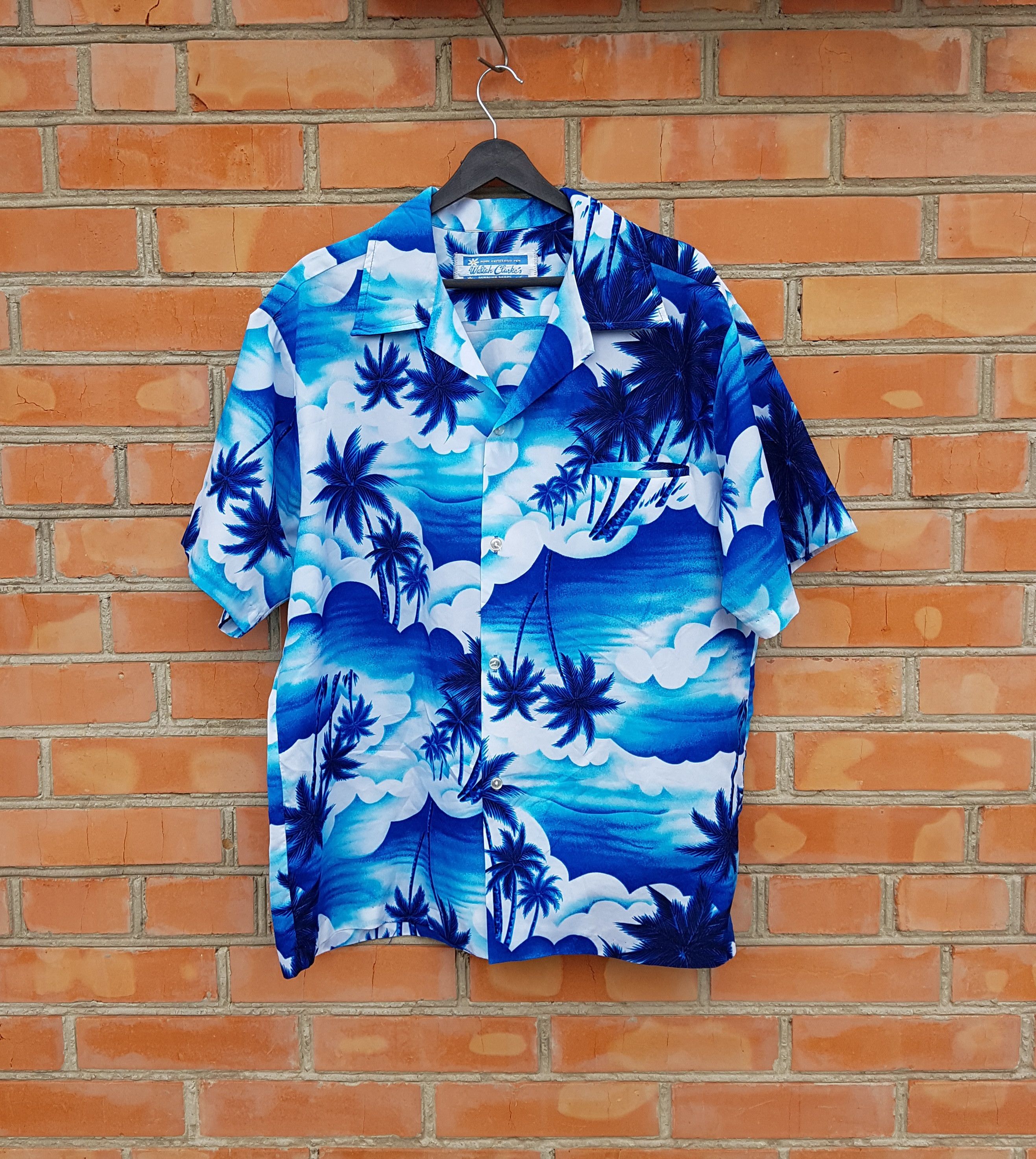 Waltah Clarke's Retro Hawaiian Shirt Tropical Palm Vintage