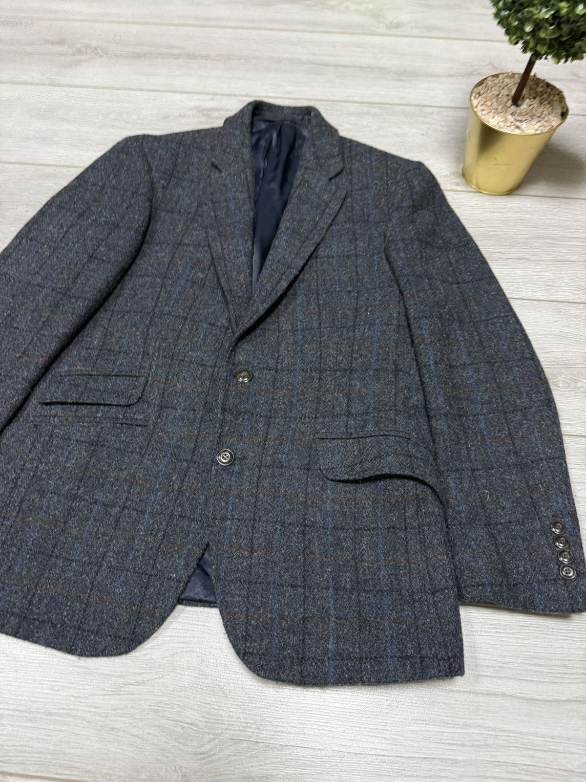 Harris Tweed M&S Harris Tweed D grey mix Coat Blazer Jacket Size US S / EU 44-46 / 1 - 10 Thumbnail