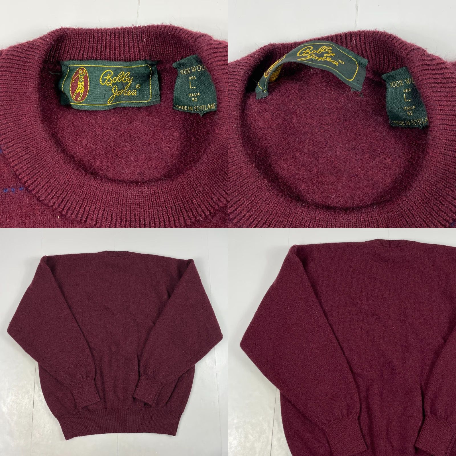 Vintage VINTAGE Bobby Jones Sweater Mens Large Red Wool Long Sleeve Pullover Golf Check Size US L / EU 52-54 / 3 - 8 Thumbnail