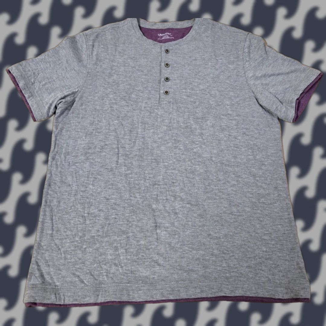 UNTUCKit UNTUCKit Henley Shirt Adult Large Gray Short Sleeve T-Shirt Logo Breothable Summer Regular Mens Size US L / EU 52-54 / 3 - 1 Thumbnail