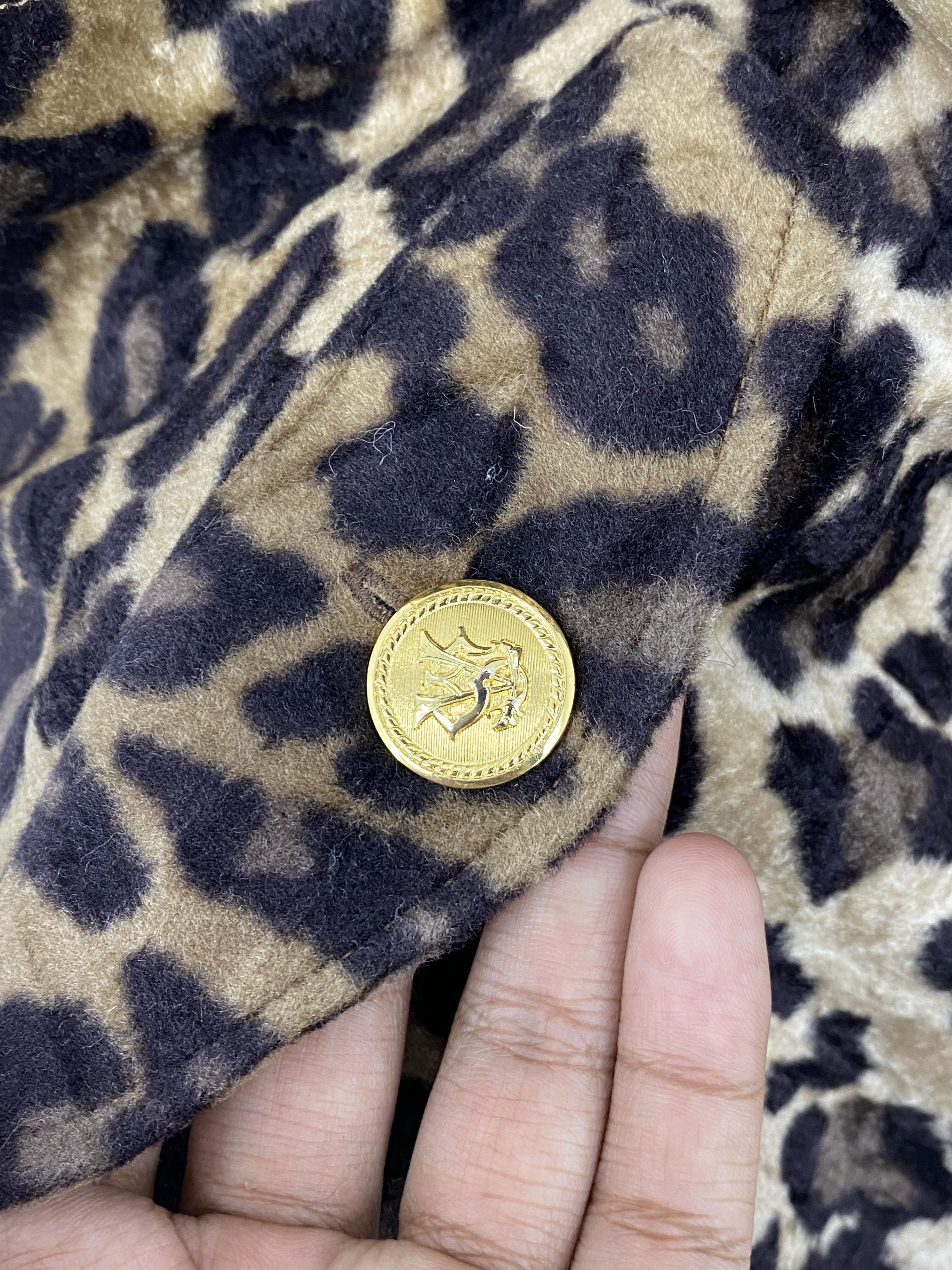 Japanese Brand Vtg Japanese Brand Leopard Print Hooded Wool Jacket JA0051 Size US S / EU 44-46 / 1 - 8 Thumbnail