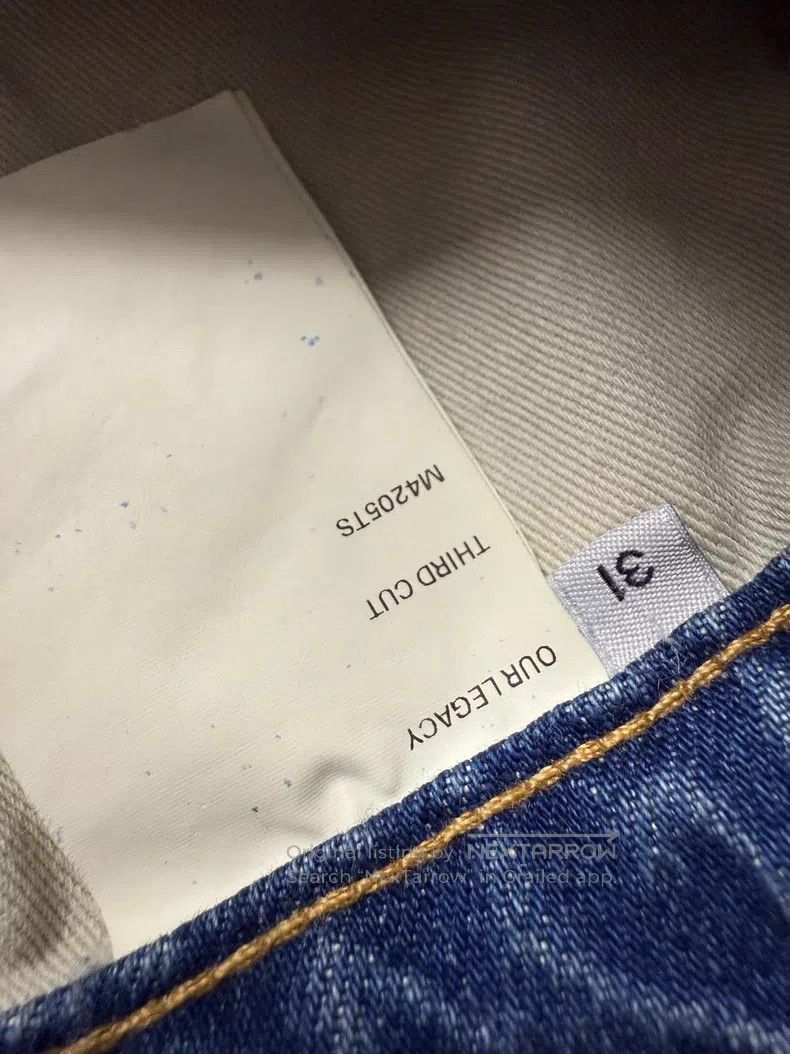 Our Legacy Our Legacy Washed Blue Destroyed Lace Straight Jeans Size US 31 - 6 Thumbnail