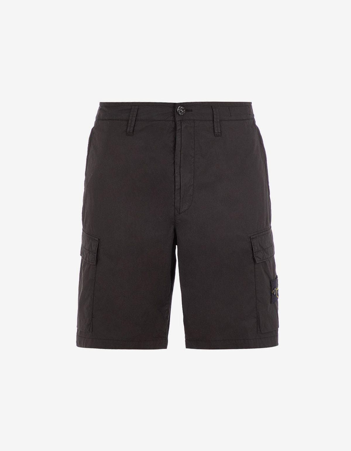 image of Stone Island Black Cargo Bermuda Shorts, Men's (Size 33)