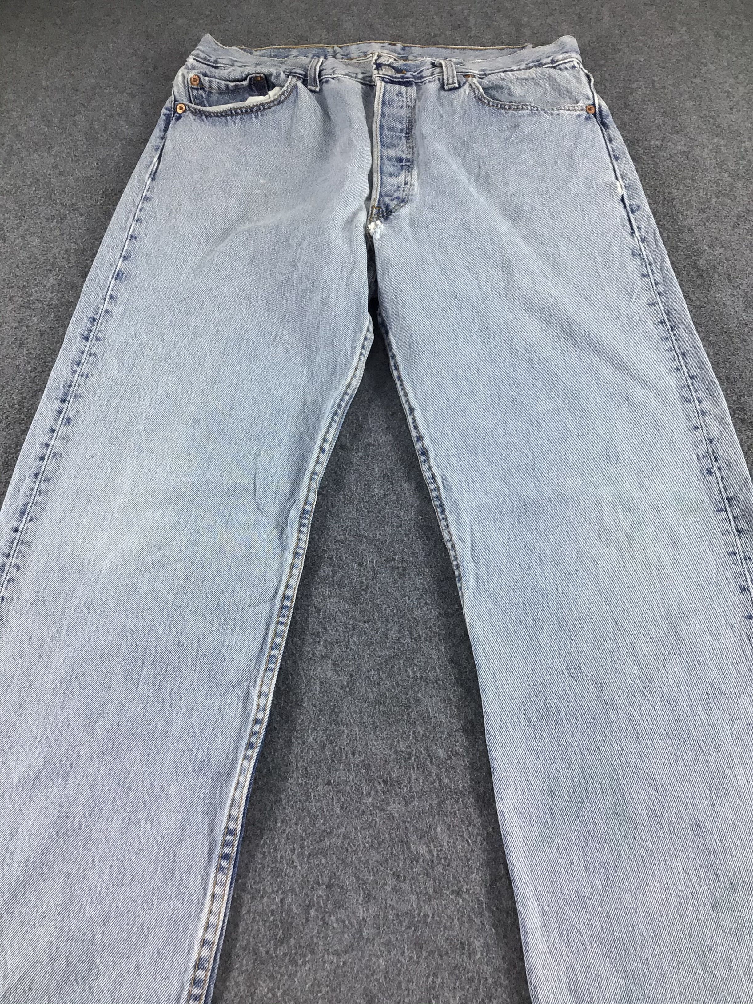 Levi's Vintage 90s Levis 501 Jeans Stone Washed Denim -J431 Size US 33 - 3 Thumbnail
