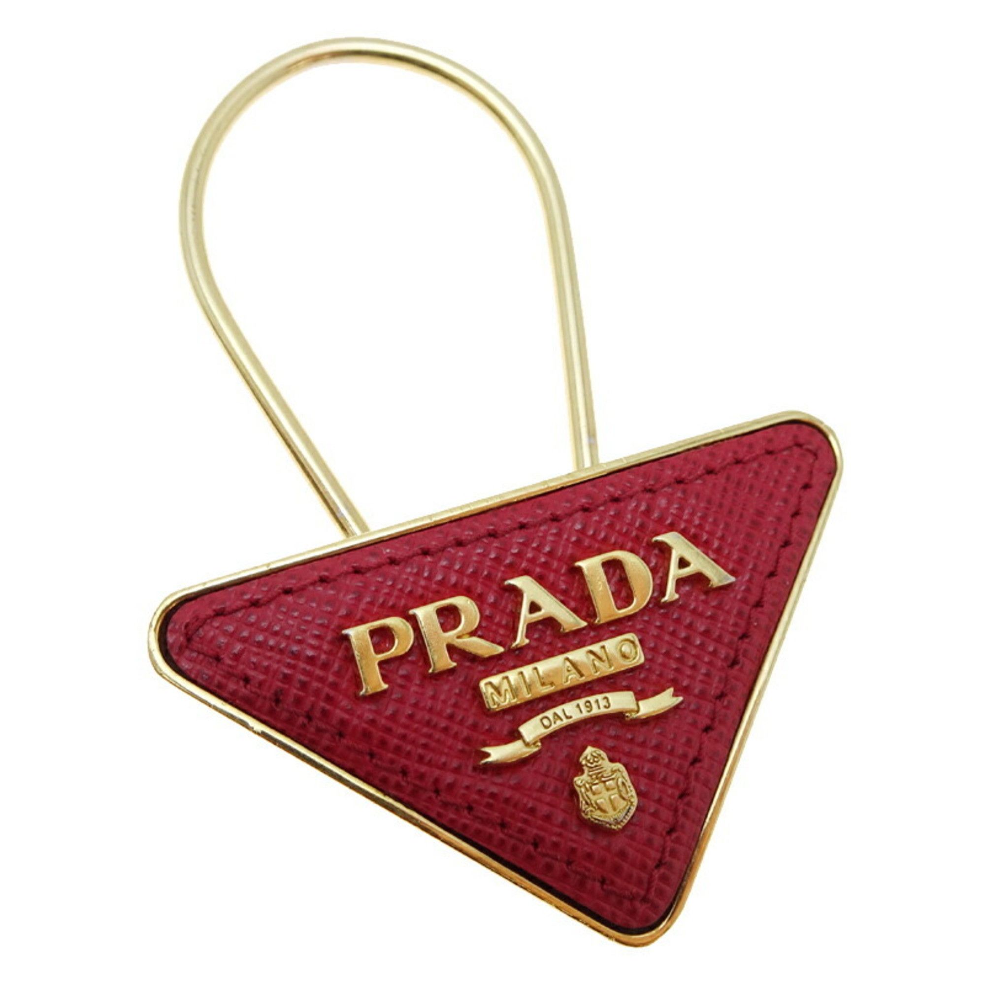 Prada Prada Triangle Bag Charm for Women and Men, Metal, Red Size ONE SIZE - 1 Thumbnail