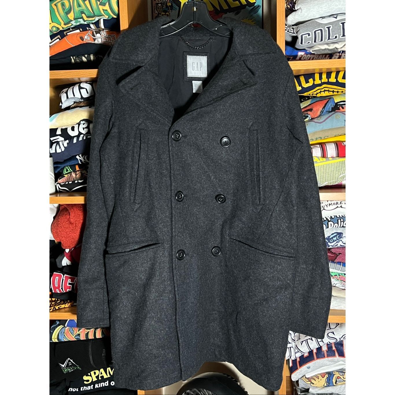 Gap Vintage Gap Men’s Wool Pea Coat Overcoat Size US S / EU 44-46 / 1 - 1 Thumbnail
