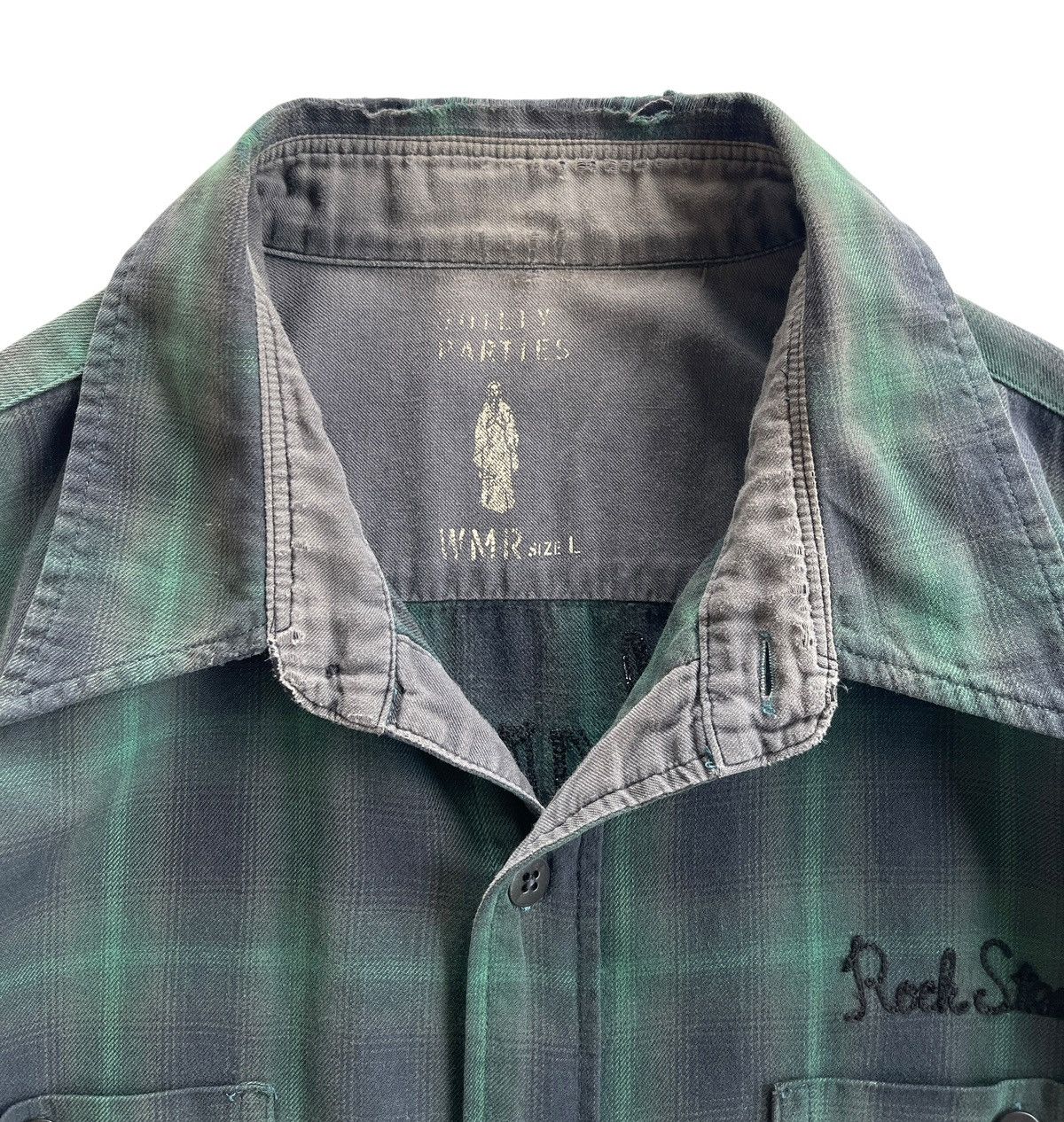 Wacko Maria "Rock Steady" Guilty Parties Distressed Sunfaded Ombre Shirt Size US L / EU 52-54 / 3 - 8 Thumbnail