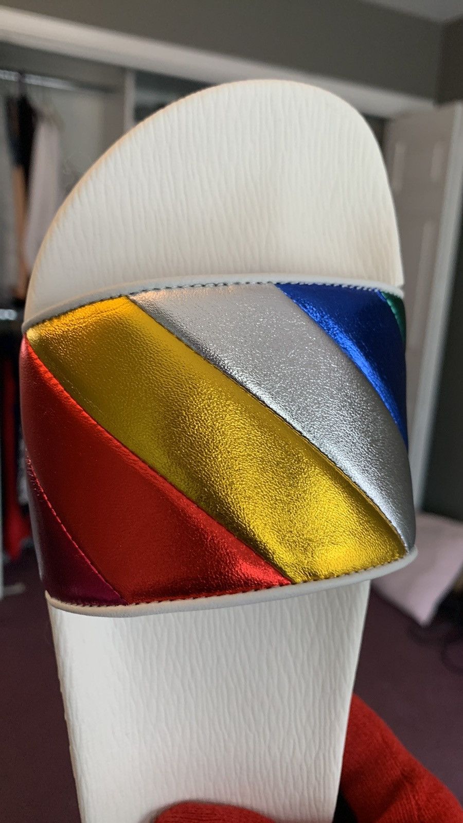 Salvatore Ferragamo 🌈 Salvatore Ferragamo Rainbow Pool Slide Sandals $395 value Size US 7 / IT 37 - 3 Thumbnail