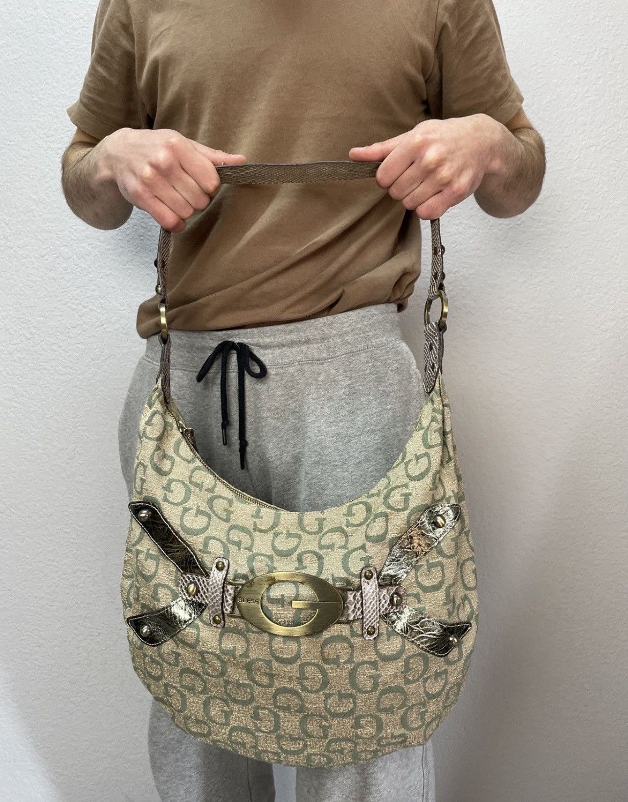 Guess Rare Y2K Vintage GUESS Baguette Shoulder Bag Denim Size ONE SIZE - 8 Thumbnail