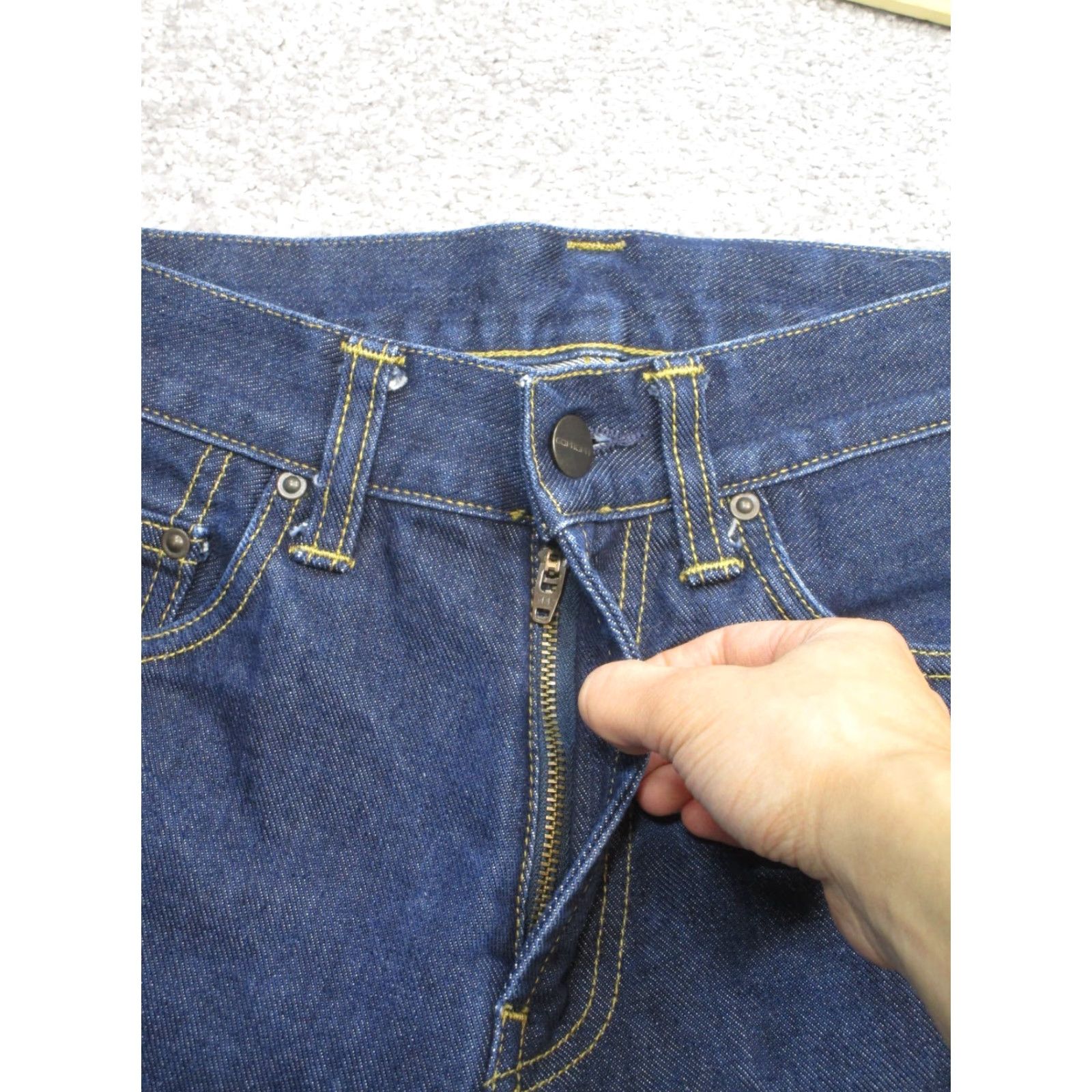 Carhartt Carhartt Jeans Mens Pontiac Denim Dark Wash 26x31 Blue Straight Regular 26 Regular Inseam 31 Mens Jeans Size US 26 / EU 42 - 7 Thumbnail