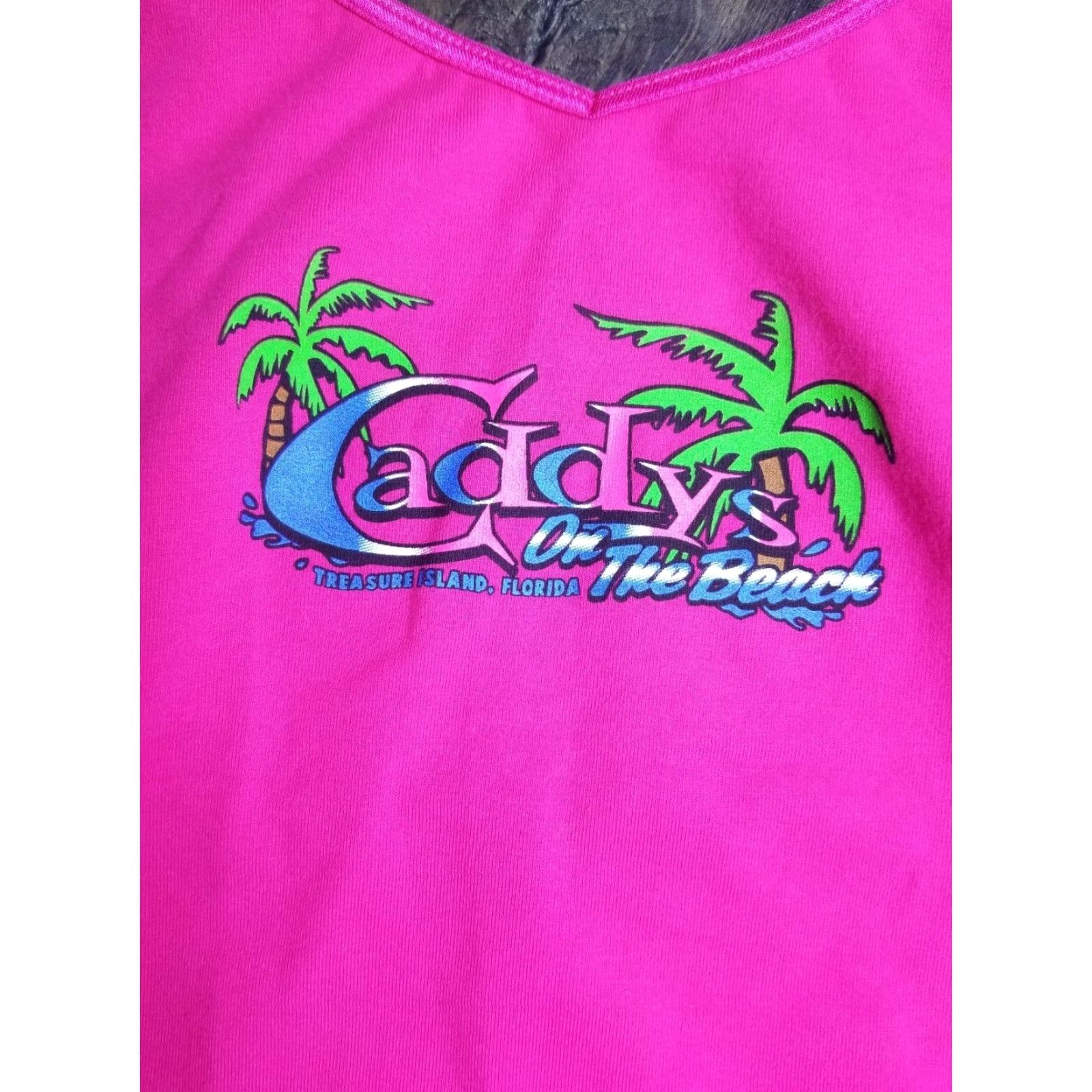 Bell Womens XS Bella Graphic Tee Tank Pink Beach Caddys on the Beach Treasure Island FL Shirt Size XS / US 0-2 / IT 36-38 - 3 Thumbnail