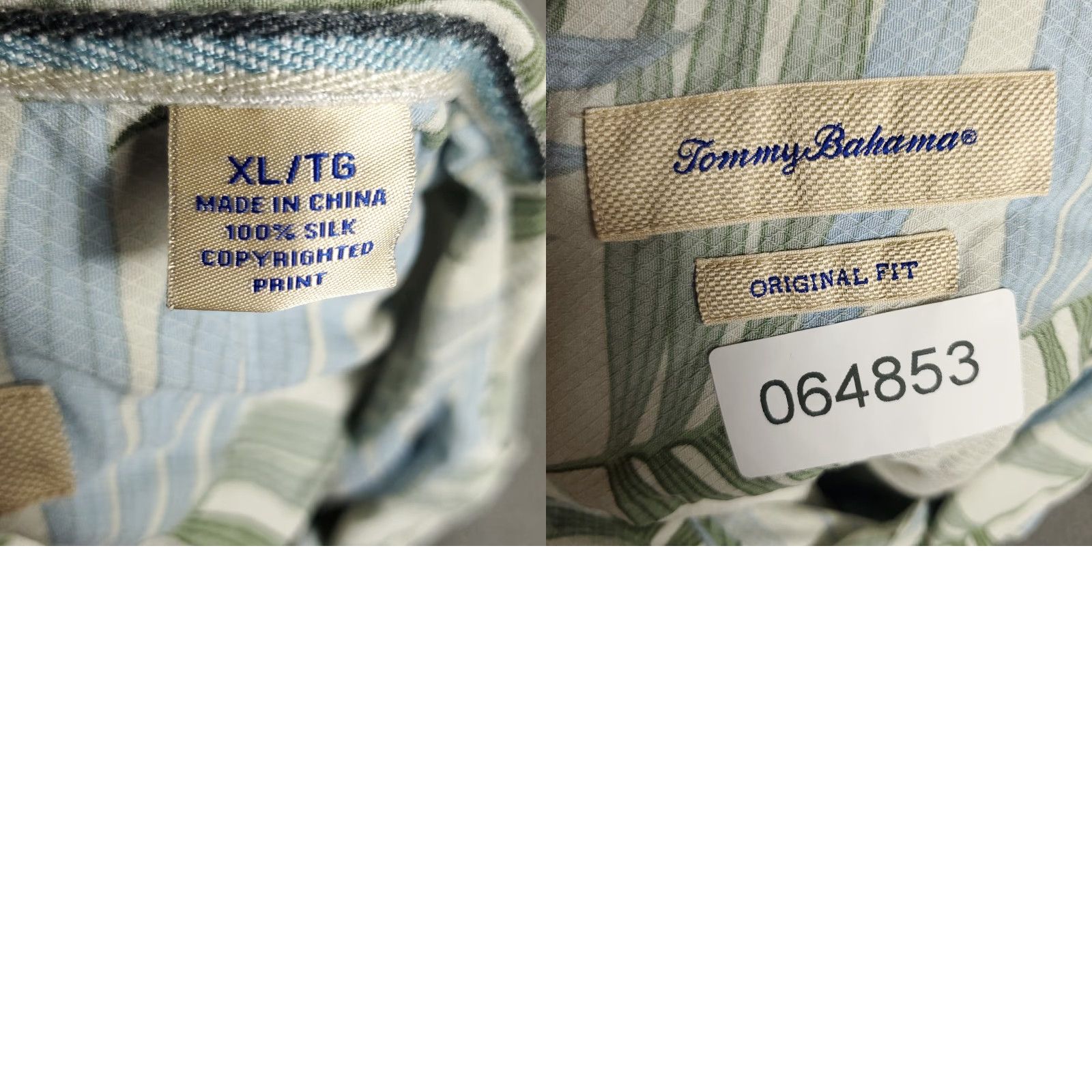 Tommy Bahama Tommy Bahama Shirt Mens XL Blue Leaf Print Silk Hawaiian Button Up Shirt Size US XL / EU 56 / 4 - 8 Thumbnail