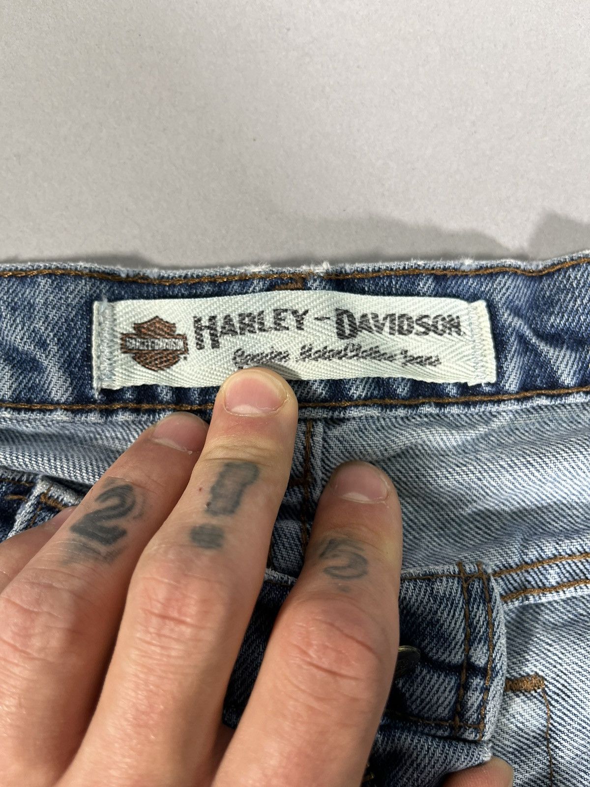 Harley Davidson Y2K Upcycled Harley Davidson Blue Jeans Size 30" / US 8 / IT 44 - 4 Thumbnail