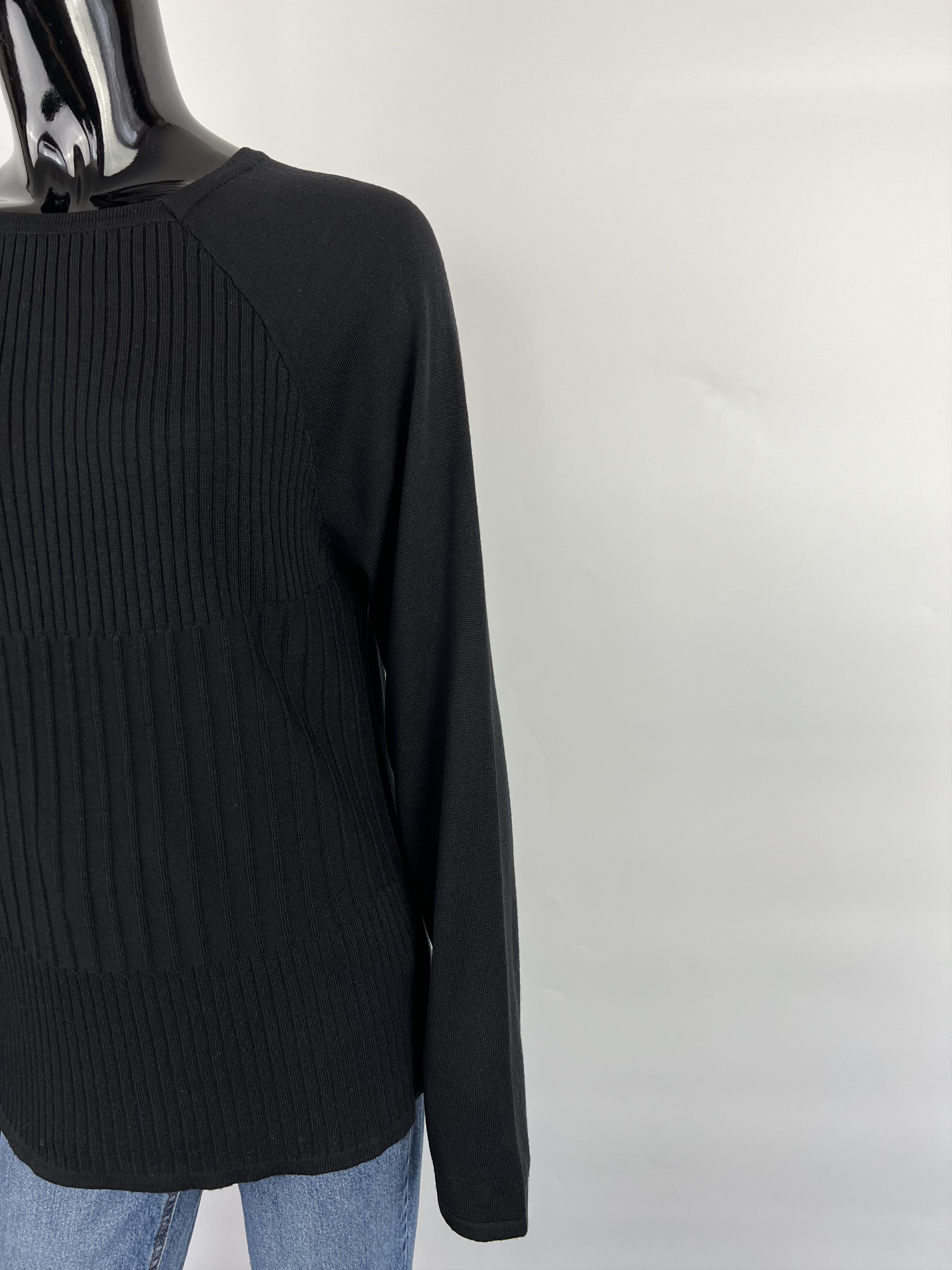 Just Cavalli × Roberto Cavalli Just Cavalli Black Ribbed Wool Sweater Size L Size L / US 10 / IT 46 - 6 Thumbnail