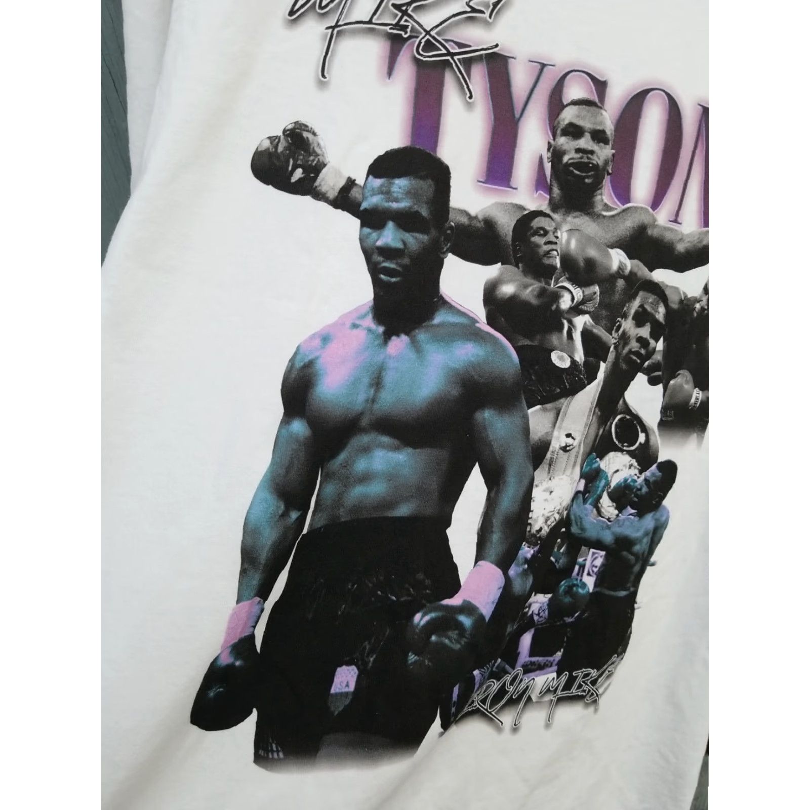 Vintage VINTAGE Mike Tyson RAP TEE PRINT SHIRT Large Mens T-Shirt 90s White Size US L / EU 52-54 / 3 - 3 Thumbnail