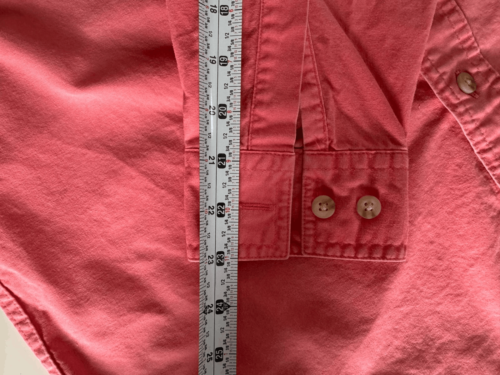 L.L. Bean LL Bean Mens Small Button Down Pink Coral Cotton Work Shirt Size US S / EU 44-46 / 1 - 5 Thumbnail