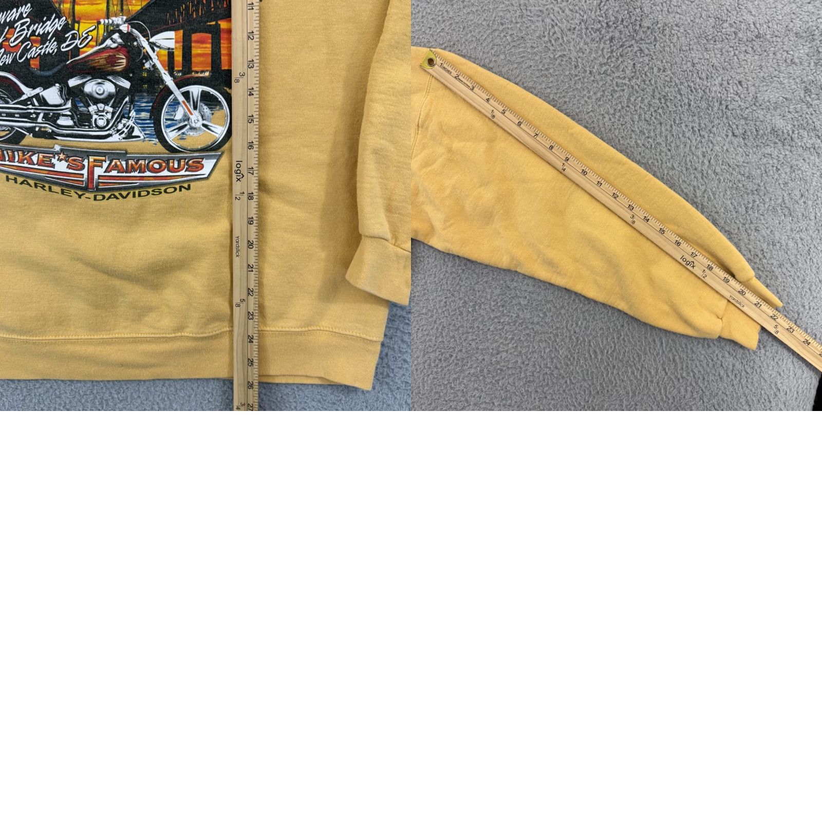Harley Davidson VINTAGE Harley-Davidson Sweatshirt Mens Large Yellow Long Sleeve Graphic Print Eagle 80s 90s Biker USA Motorcycle Nature Retro Vintage Hoodie? Size US L / EU 52-54 / 3 - 8 Thumbnail