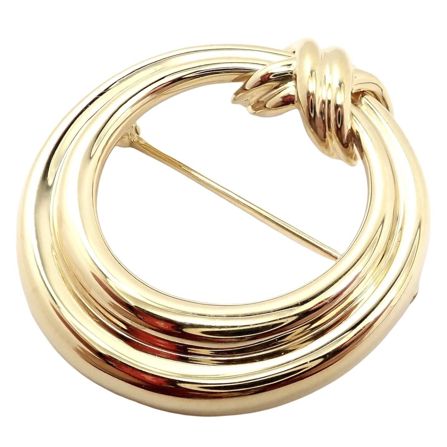 18k Yellow Gold Large X and O Open Circle Pin Brooch