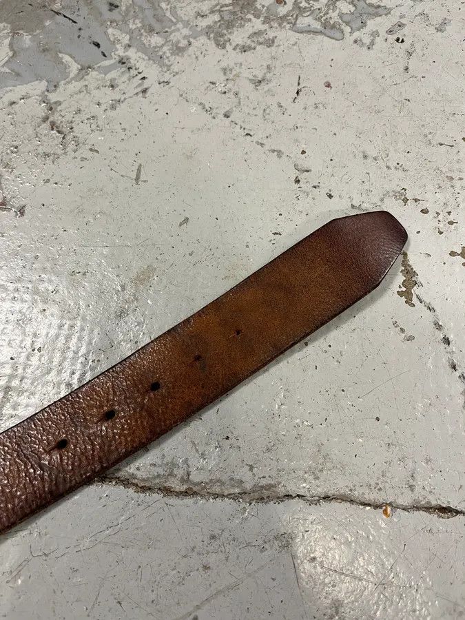 Moschino 2000s Moschino Love Heart Brown Leather Belt Size ONE SIZE - 6 Thumbnail