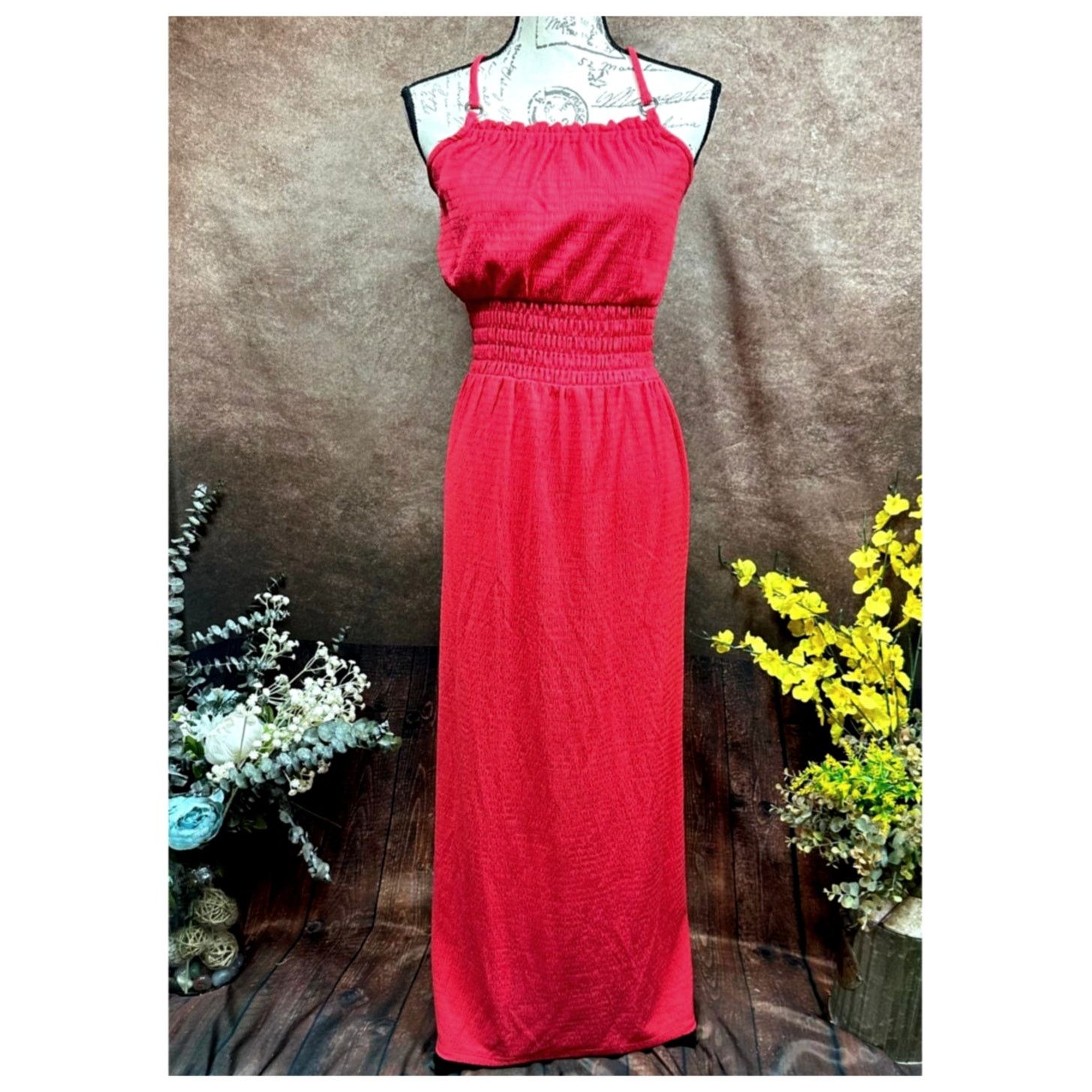 Michael Kors Michael Kors Geranium Smocked Maxi Dress Geranium S Size S / US 4 / IT 40 - 2 Thumbnail