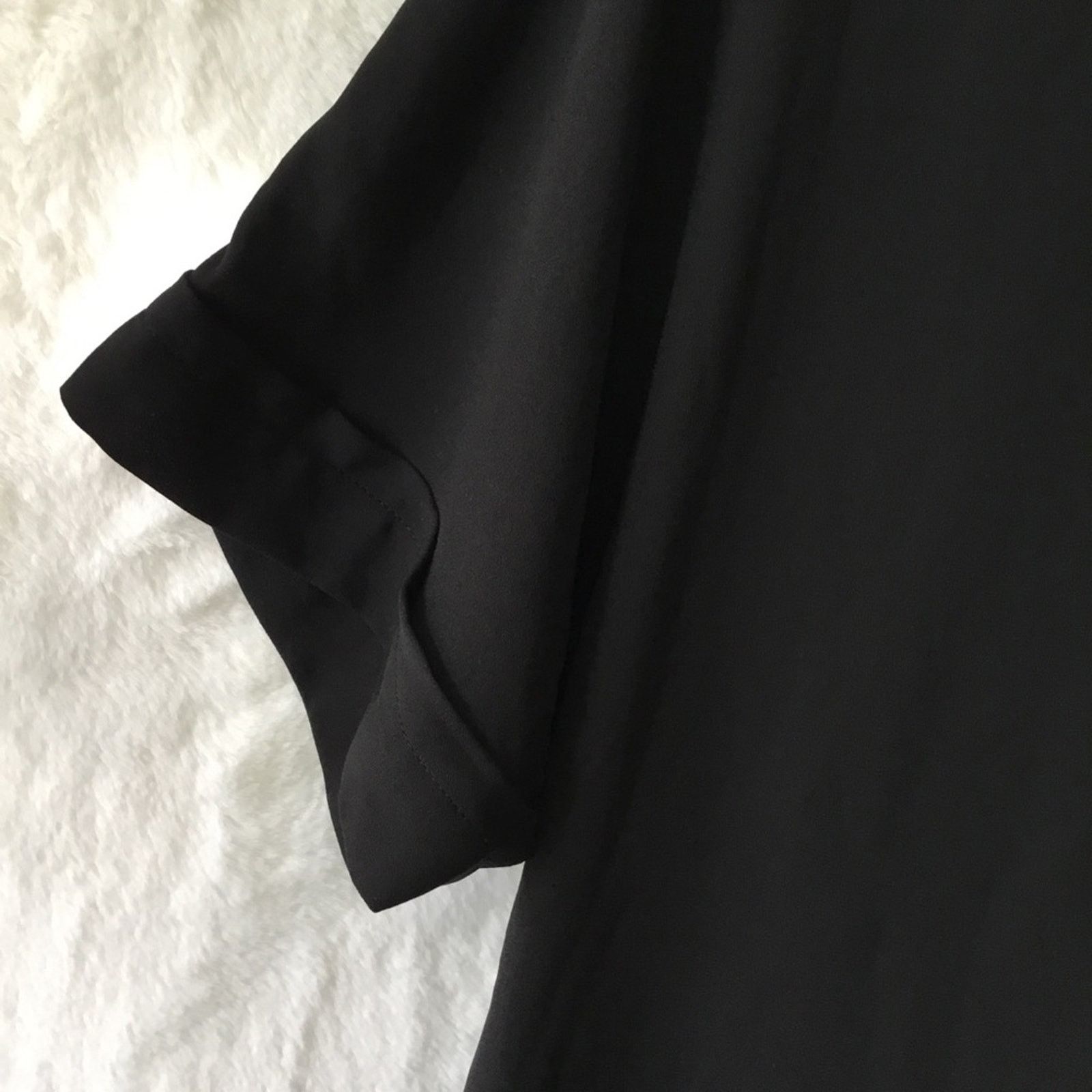 Bcbgmaxazria BCBGMaxAzria Black Drape Front Hi-Low Sheer Top Size XS / US 0-2 / IT 36-38 - 13 Thumbnail