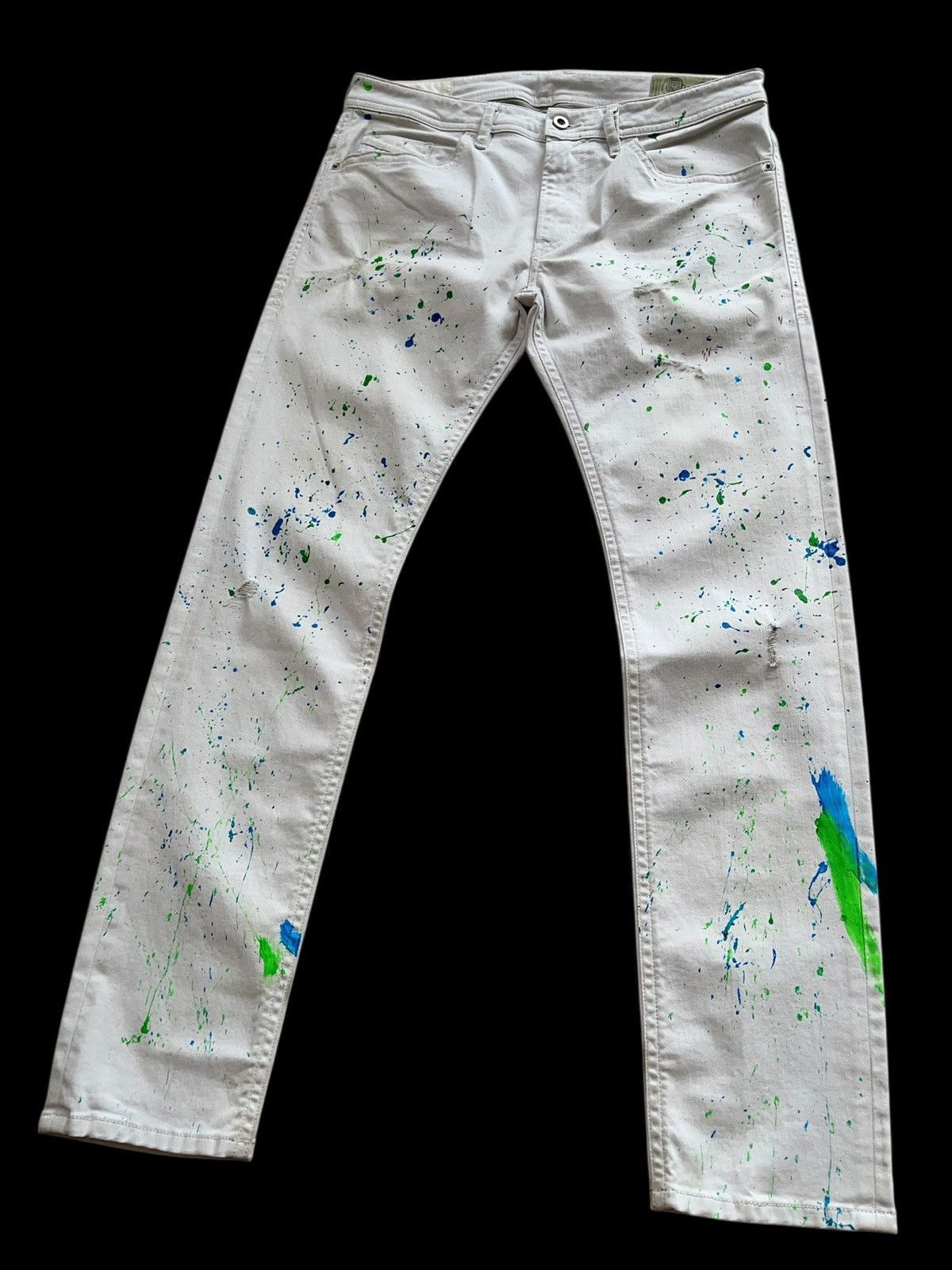 Diesel Diesel Thommer Slim-Skinny Paint Splatter Denim Size US 33 - 9 Thumbnail