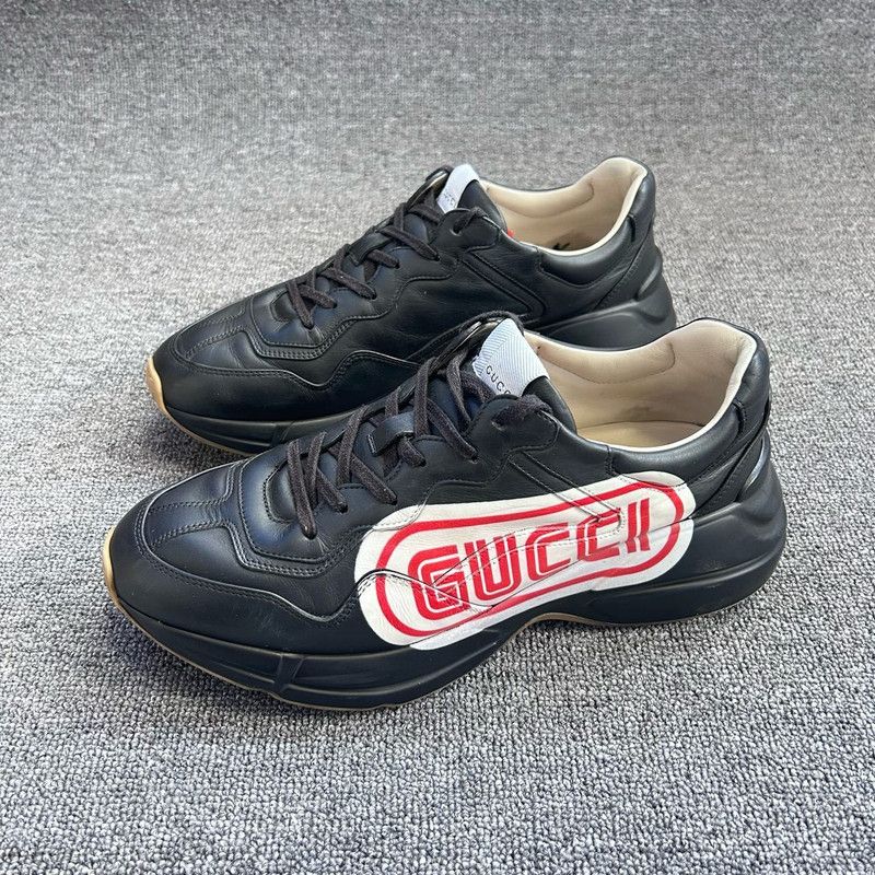 Gucci Gucci Rhyton Black and Red Casual Sneakers 0079 Size US 10.5 / EU 43-44 - 1 Thumbnail