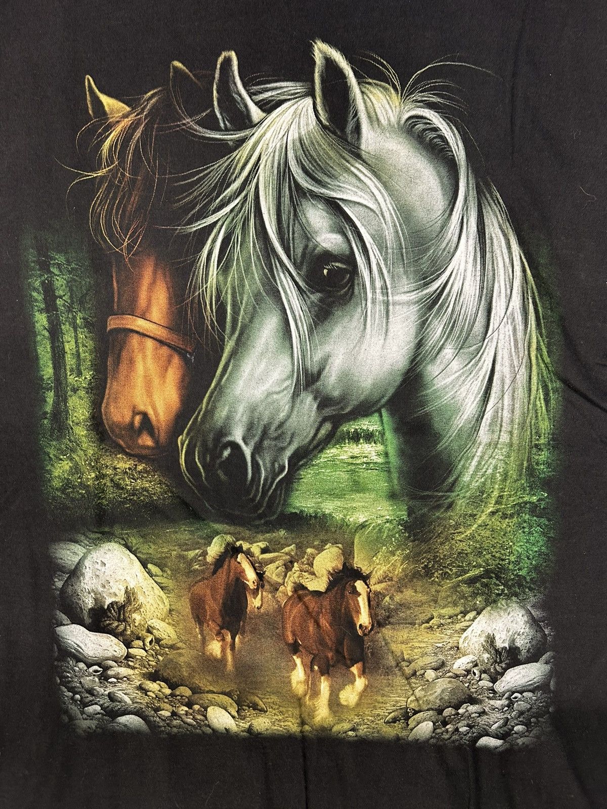 Vintage Crazy Vintage Y2K Essential Horse Animal Graphic Tee Shirt Size US XL / EU 56 / 4 - 3 Thumbnail