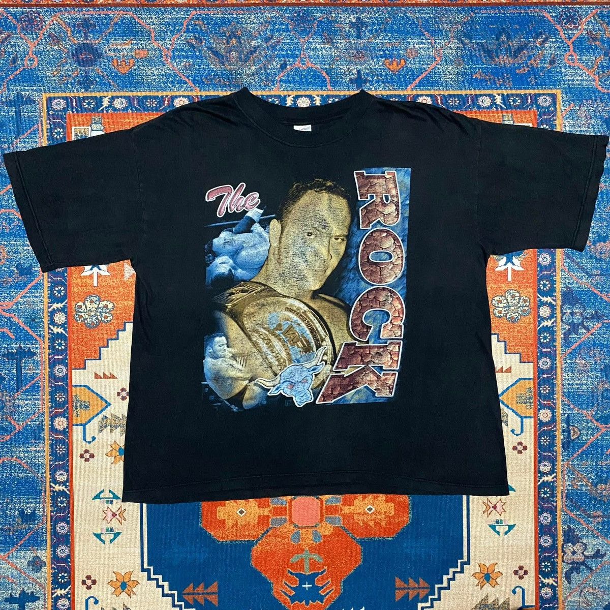 Rap Tees × Vintage × WWF Vintage 90’s The Rock Rap Tee Size US XL / EU 56 / 4 - 1 Thumbnail