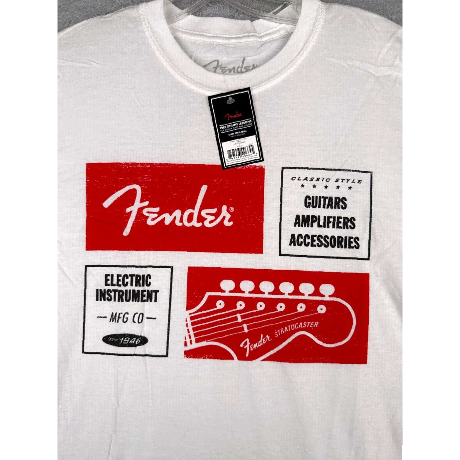 Fender Fender Men T-Shirt Shirt M White 1964 Stratocaster 100% Cotton NEW Size US M / EU 48-50 / 2 - 6 Thumbnail