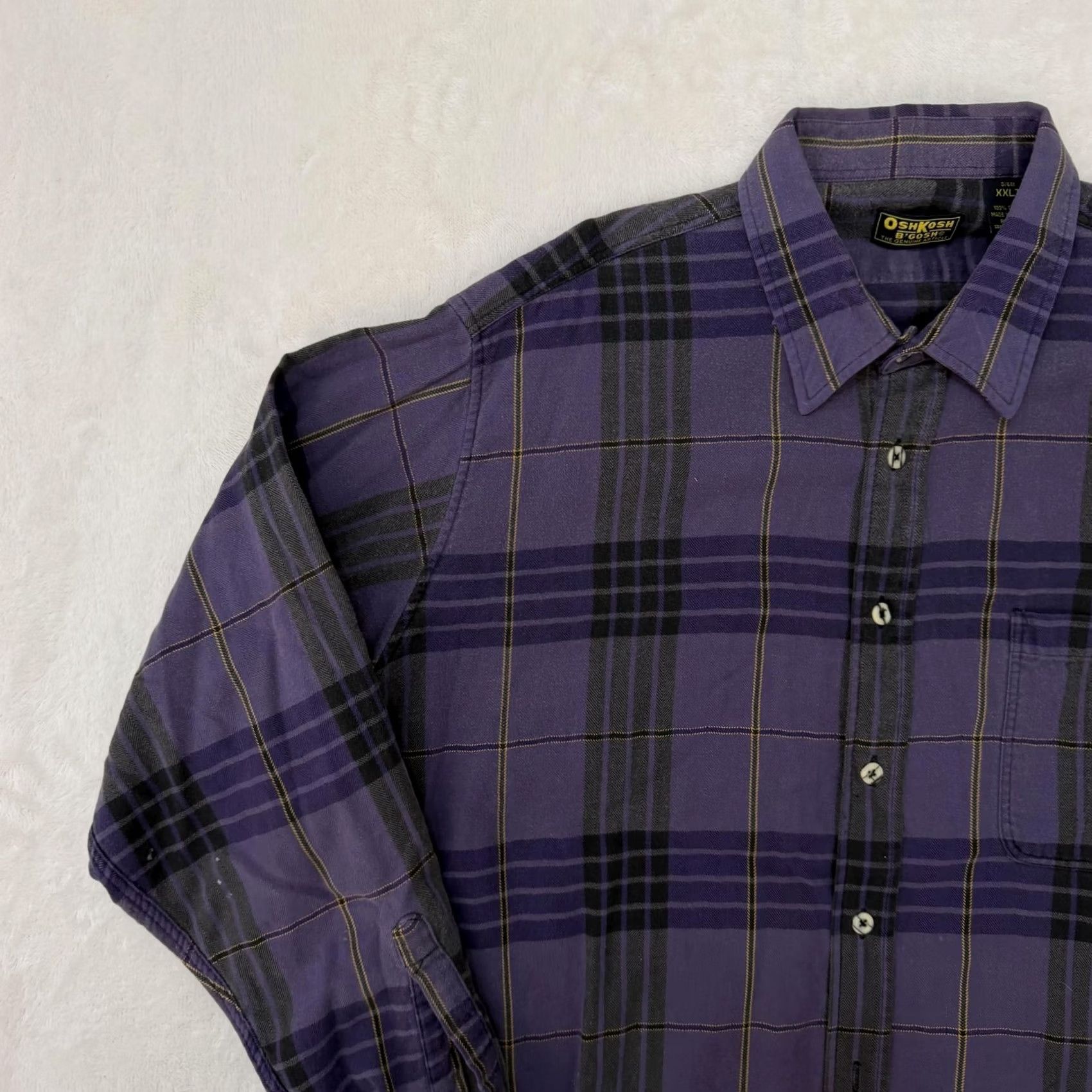 Vintage VINTAGE OshKosh B'gosh Shirt Mens 2XLT Purple Plaid Flannel Button Up Size US XXL / EU 58 / 5 - 5 Thumbnail