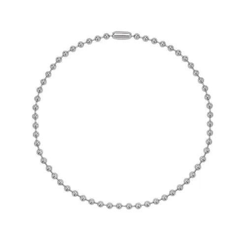 Jewelry Silver Ball Bead Necklace – Stacked Hip-Hop Chain Size ONE SIZE - 5 Thumbnail